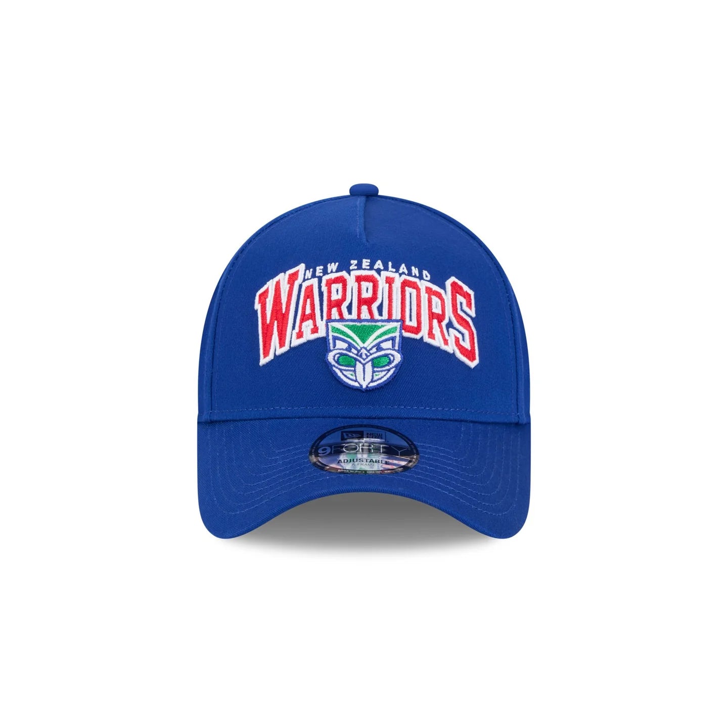 New Zealand Warriors Hat - Blue Logo Arch 9Forty A-Frame NRL Snapback Cap - New Era